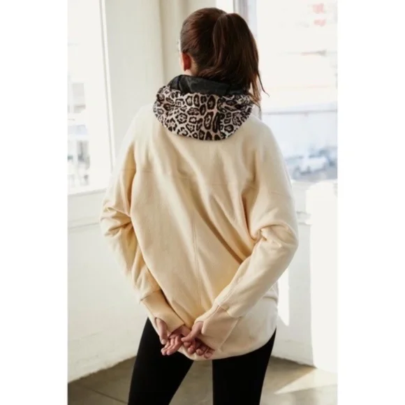 NWT Mountain Dreamin' Half-Zip Sweatshirt FREE PEOPLE PULLOVER NEW PEACH - Picture 3 of 8